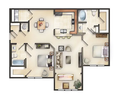 Floor plan The Raleigh with Sunroom
