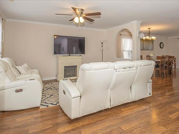 Living area open to dining area.