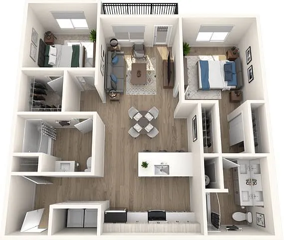 Floor plan 2x2 Bedroom C2-A