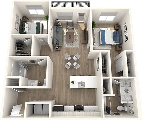 Floor plan 2x2 Bedroom C2-A