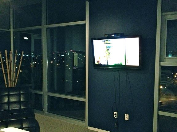 Master bedroom TV & windows