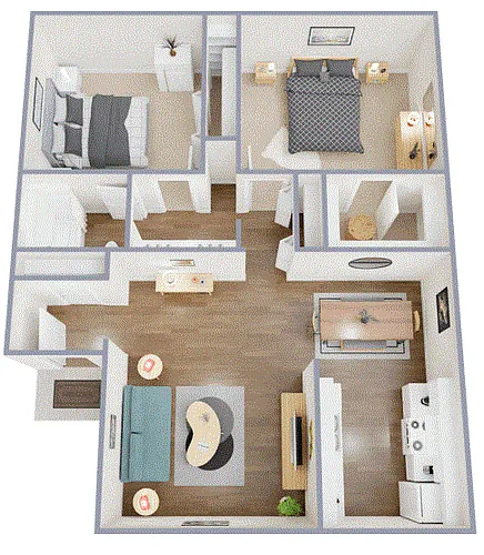 Floor plan Two Bedroom One Bath