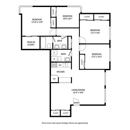 Floor plan 4 Bedroom / 1.5 Bath