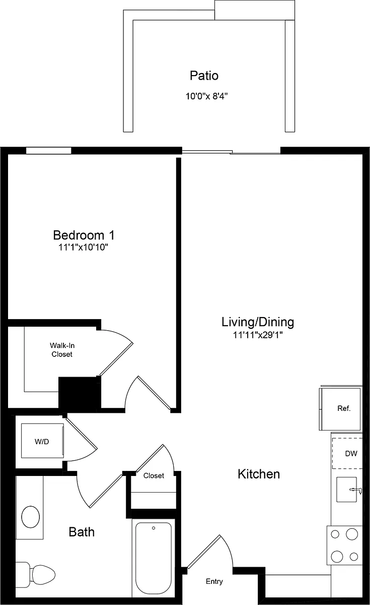 Floor plan 1A with Patio