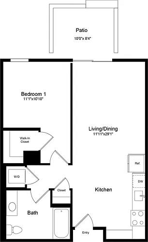 Floor plan 1A with Patio
