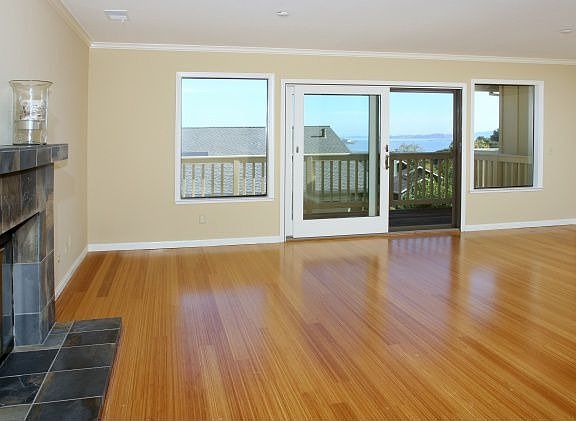 Glistening bamboo floors