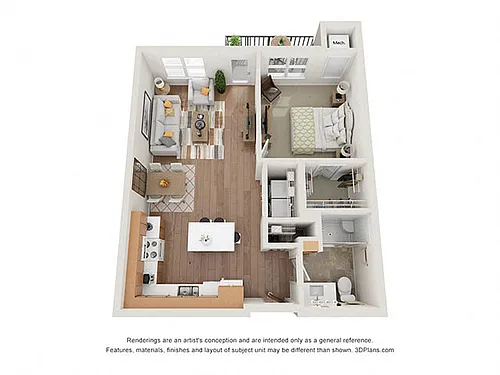 Floor plan One Bedroom - C