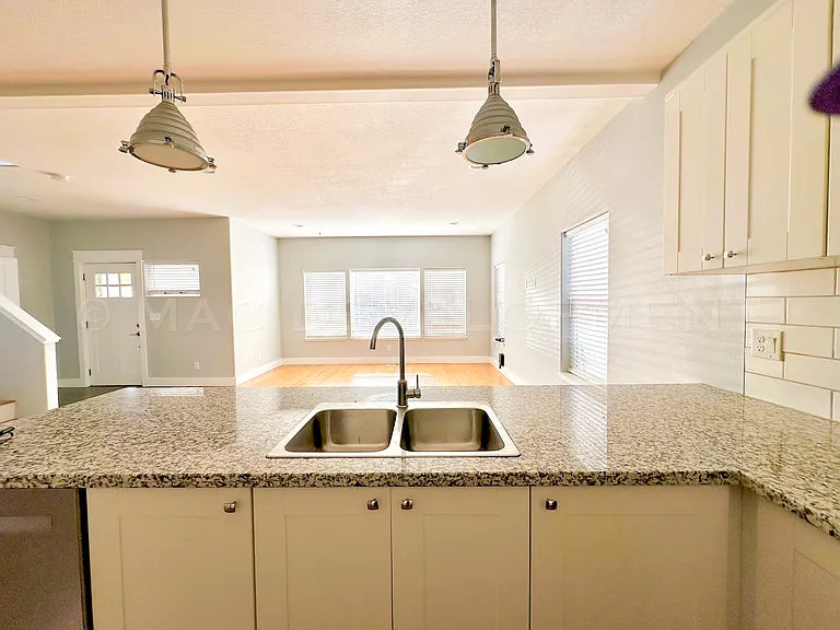 Two stainless pendants for accent lighting.