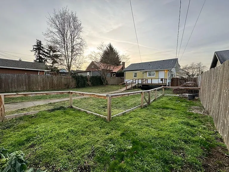 Fenced garden area