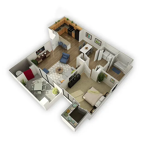 Floor plan 1x1 PLATINUM