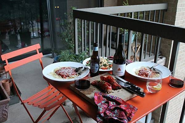 Patio dining, trail view