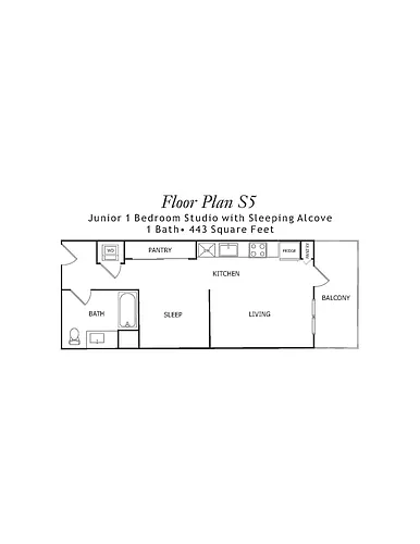 Floor plan Junior One-Bedroom S5