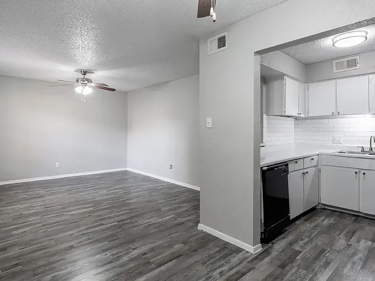 Kitchen and living room view