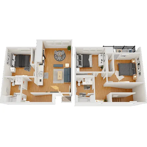 Floor plan 3 Bed 2 Bath Townhome
