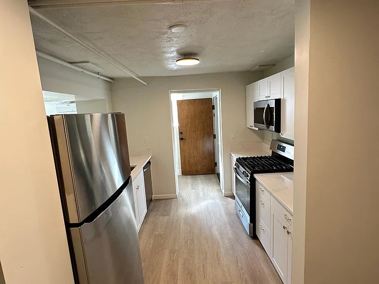 Kitchen looking towards entry