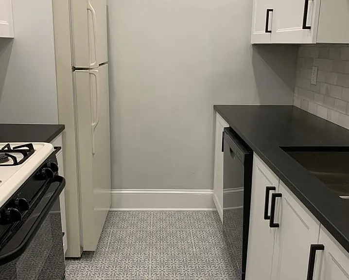 New cabinets, tile, backsplash, microwave