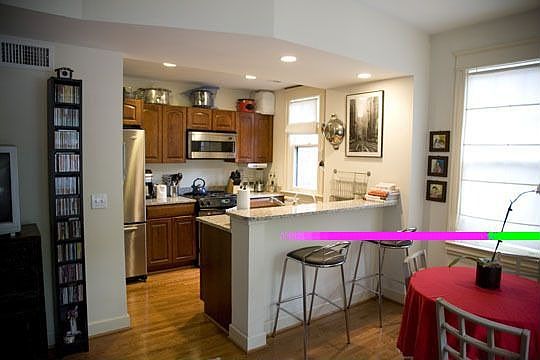 Kitchen and eating area