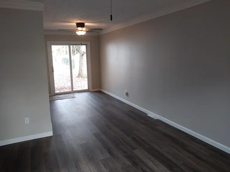Open Layout with living room/dining room open to back deck