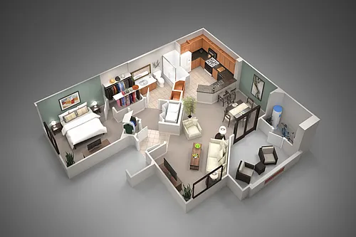 Floor plan One Bedroom/One Bath