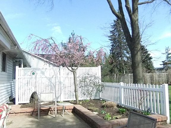 Flower beds on rear patio.