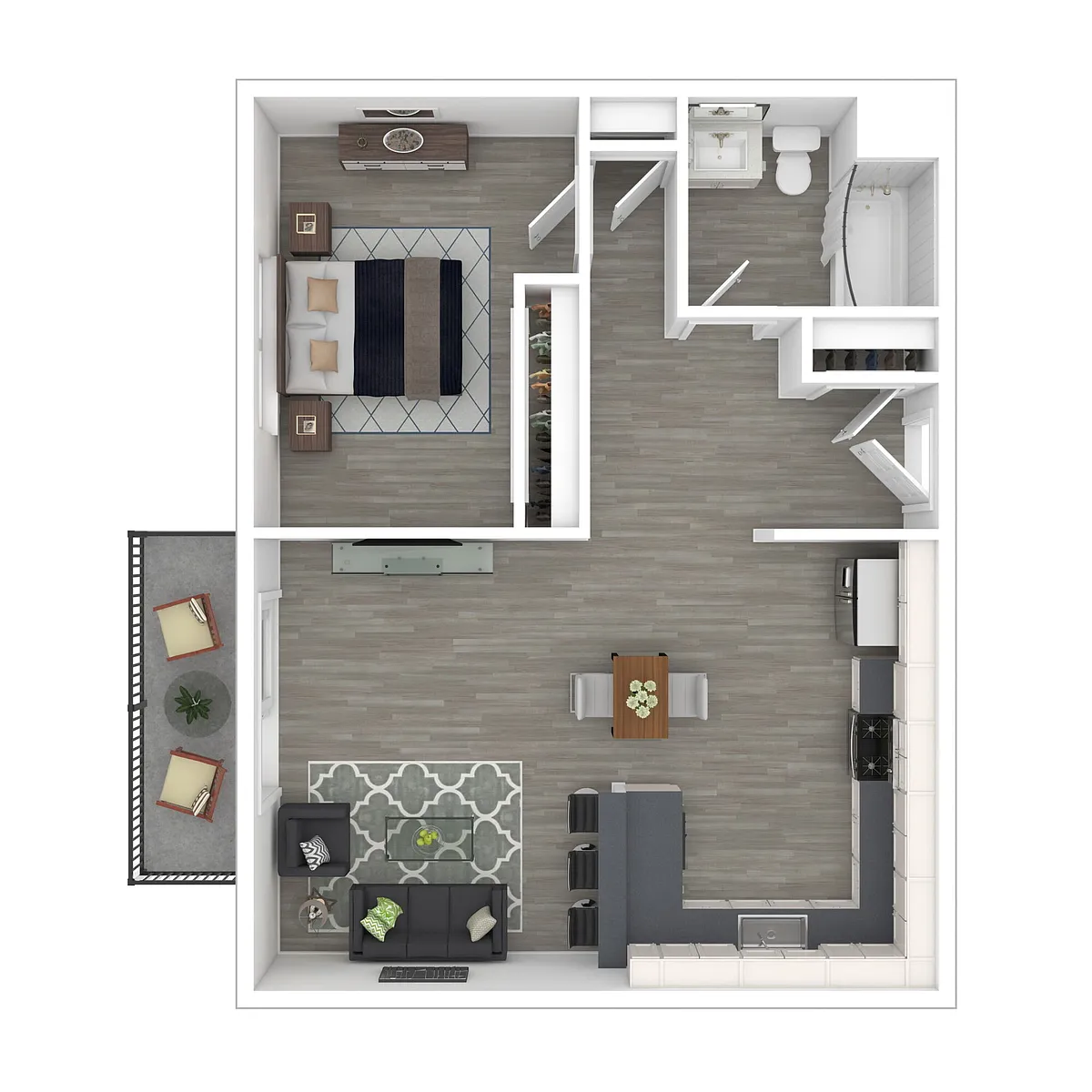 Floor plan 1 Bedroom 1 Bath
