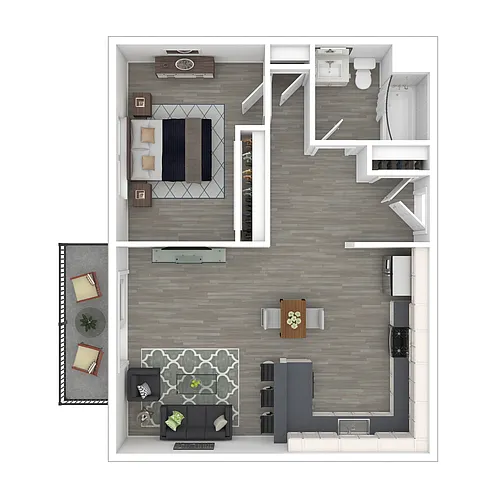 Floor plan 1 Bedroom 1 Bath