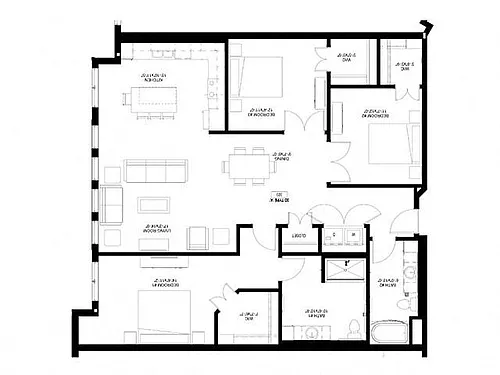 Floor plan Three Bedroom - D (Wheelchair Accessible)