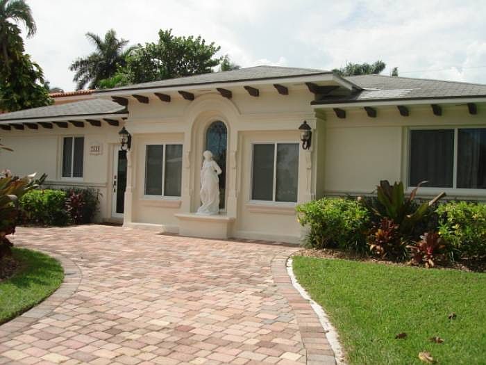 paved brick driveway