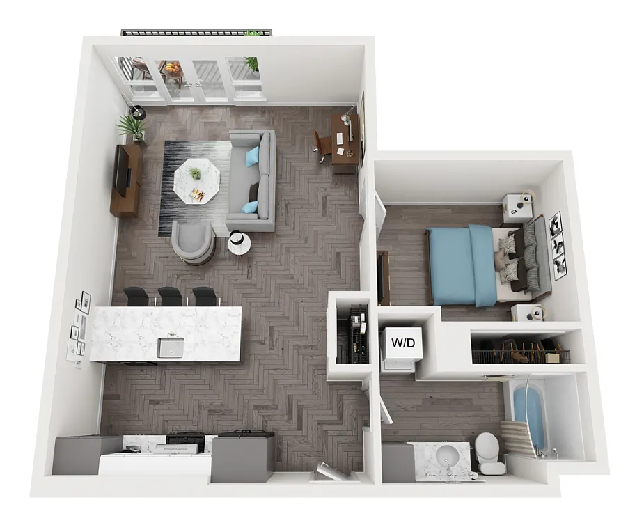 Floor plan 1X1 Alcove