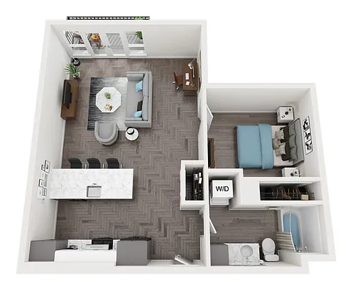 Floor plan 1X1 Alcove