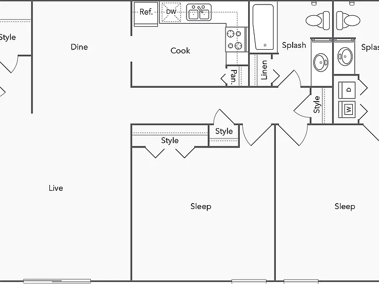 2 Bed 2 Bath with Washer Dryer 2 Bed 2 Bath with Washer Dryer