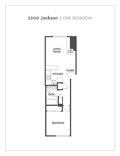 Floor plan 1 Bed, 1 Bath B