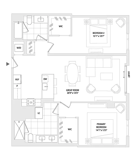 Floor plan 2 BED A9