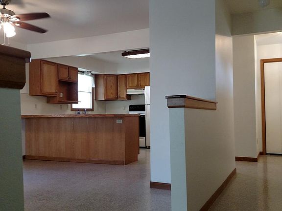 View of kitchen and entry from downstairs