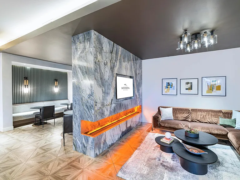 Modera Pomona features a private clubhouse, perfect for gatherings and relaxing in a comfortable setting.