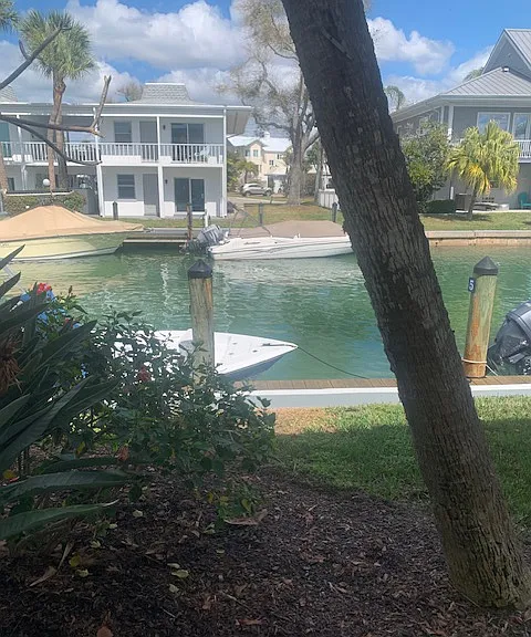 Boat dock directly outside the back of the unit