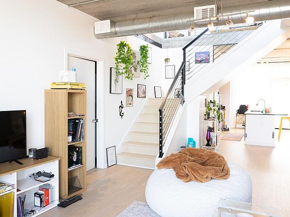 living room and stairwell