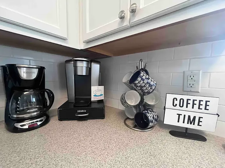 For coffee lovers, there are two options for your morning cup. Make sure to bring your favorite brew along!
