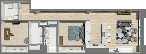 Floor plan Suite Style 07 - 2 Bedrooms 1.5 Baths