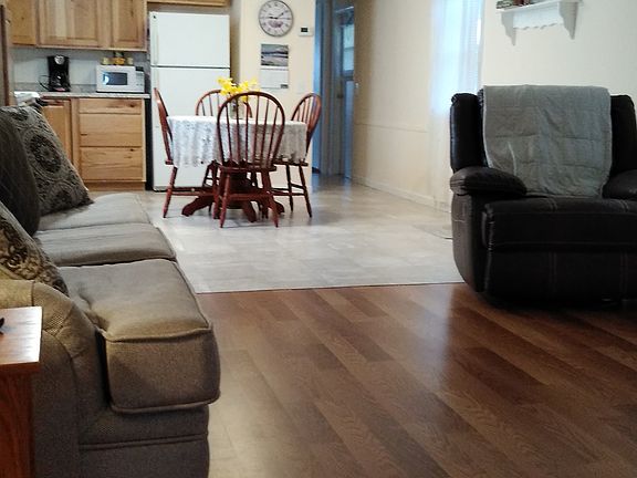 Looking from living room to kitchen