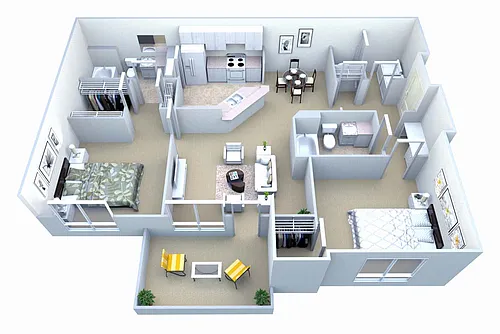Floor plan The Bulloch 2 Bed/2 Bath