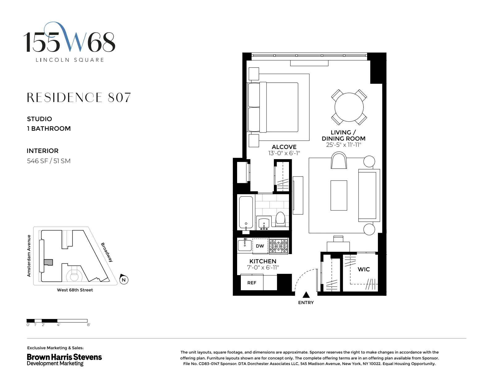155 West 68th Street #807 in Lincoln Square, Manhattan