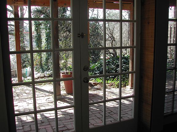 Looking out on patio