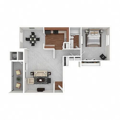 Floor plan 1 Bed 1 Bath