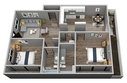 Floor plan 2 Bedroom 2 Bathroom