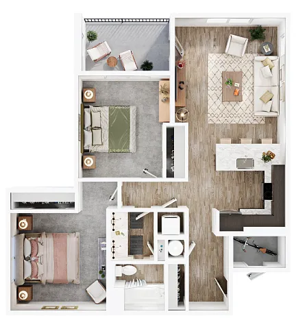 Floor plan 2 Bedrooms, 1 Bathroom