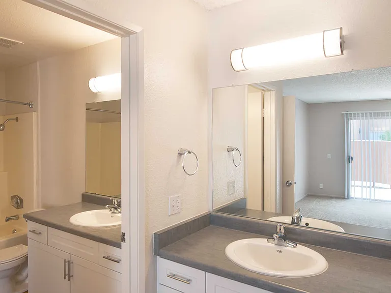 Bathroom with Upgraded White Cabinetry and Countertops