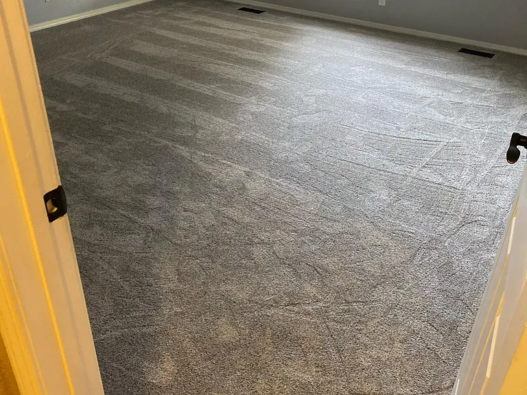 Primary bedroom with new paint and luxury carpet