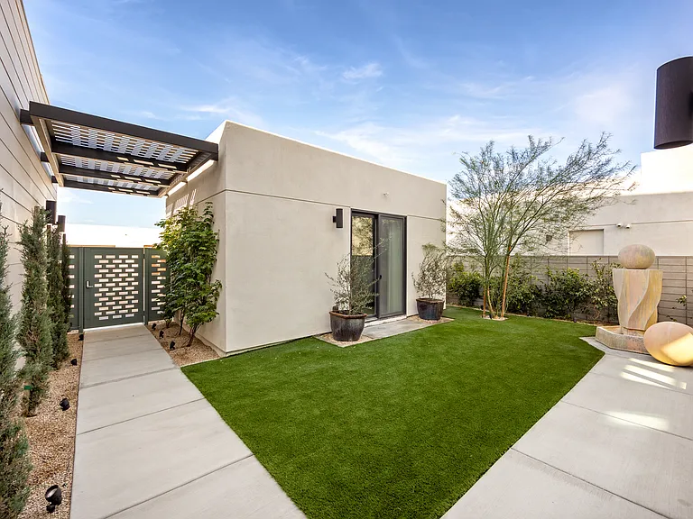 This detached casita is located to the left of the courtyard door. It has a private entrance.