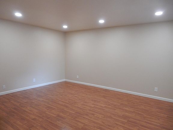 Living room with dimmable recessed lighting